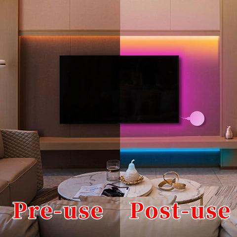 Ultra Long 100 Ft RGB LED Strip Lights With 4 Rolls Of 25 Ft Each, App Control And Music Sync, 5050 LED, 44 Key IR Remote, Perfect For Bedroom, Living Room, Kitchen Cabinets, Party Vibe And Home Decor