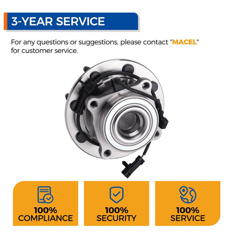 4WD Front Wheel Bearing Hub Assembly Fits Chevy Silverado Suburban Avalanche 1500 2500 3500 HD GMC Sierra 8 Lug Replacement