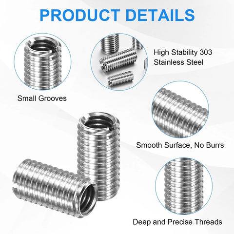 M METERXITY 10-Pack thread adapters sleeve reducing nut, stainless steel, M10x1.5 male to M8x1.25 female, 20mm length