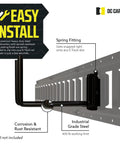 Heavy Duty E Track Tool Hanger Hooks 2 Pack 7.5 Inch Deep Universal Garage Organizer showing rail installation