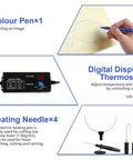 Foam cutter set with digital voltage controller and black control; includes pen-style cutter and four heating needles