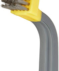 Wide Stainless Steel Wire Stripper Brush With Soft Grip Offset Handle And Plastic Scraper For Paint Rust And Scale Removal
