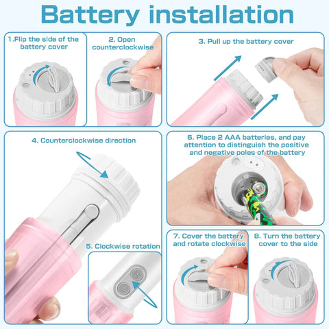 Battery installation guide for On The Go Bidet Sprayer For Travel And Personal Hygiene Portable Electric Cleanser