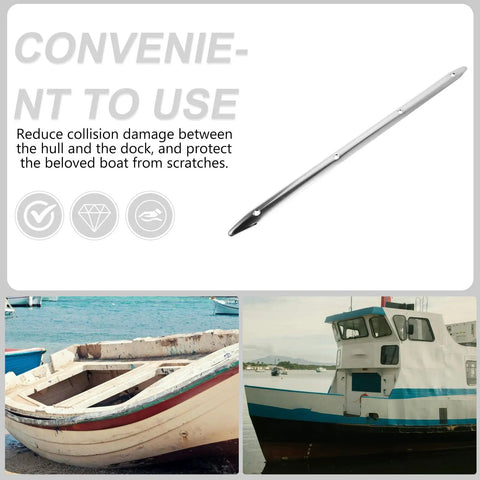 Heavy Duty Stainless Steel Rub Rail For Yacht Hull Protection And Dock Edge Guard providing a protective strip against collisions.