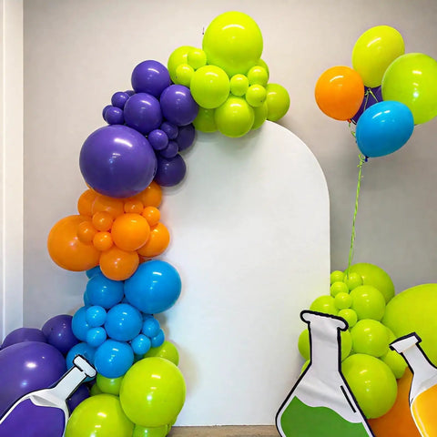 Epic Balloon Arch Kit 122 Pcs Colorful Balloon Garland Set In Purple Dark Blue Green Orange Transparent For Boys Science Birthday Party