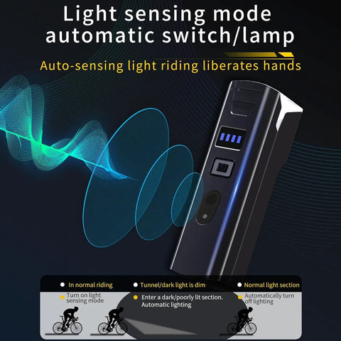 Rechargeable USB Bike Light Set With Front And Rear LEDs, Super Bright 1200 Lumen Headlight And Side Lights, 9 Modes Including 5 Front And 4 Rear, 360 Degree Rotating Head, IP65 Waterproof, Ideal For Road And Mountain Night Riding