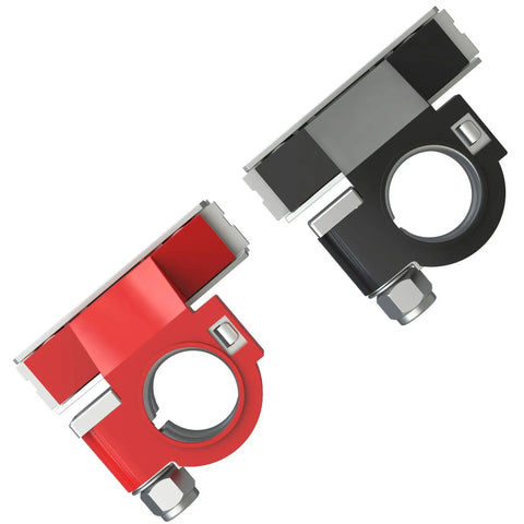 2 Pack 12V Automotive Top Post 3 Way Battery Terminal Kit With Positive And Negative Clamp Connectors Red And Black For Quick Disconnect And Heavy Duty Car Wiring Must Have