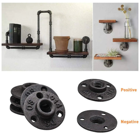Three Quarter Inch Floor Flange Set Of Twenty For DIY Furniture Shelving Decor With An Old School Industrial Vibe In Malleable Iron Pipe Fittings