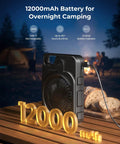 12000mAh Rechargeable Portable Fan With LED Lantern Up To 45 Hours Runtime Battery Powered Three Speeds And Three CCT Modes