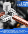 10-pack BPV-31 bullet piercing valve kit for refrigerator water lines; silver metal valve with copper tube.