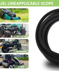 Image of black fuel line shown with lawnmower, generator, motorcycle, and go-kart, Three Sixteenth Inch ID Fuel Line Hose Ten Feet Long