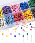 Total Game Changer 1000 Piece Assorted Color Map Push Pins For Travel World Map Markers And Wall Decoration Compact Size Thumbtacks in storage box.