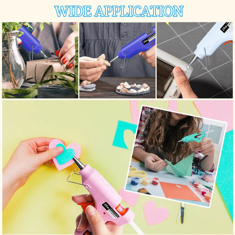 Mini Hot Glue Gun Set Eight Pack With Forty Sticks Multi Color LED Light Easy To Use For Crafts DIY Projects School Arts Class Home Quick Repairs Dope Small Melt Guns in use for crafts and DIY projects