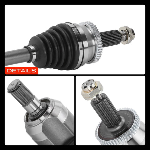 Detailed view of CV Axle Shaft Assembly Front Left Driver Side For Hyundai Sonata 2015 To 2019 And Kia Optima 2016 To 2020 2.4L Gas L4 ABS Ring Included Replace 60 3829 49500C2210