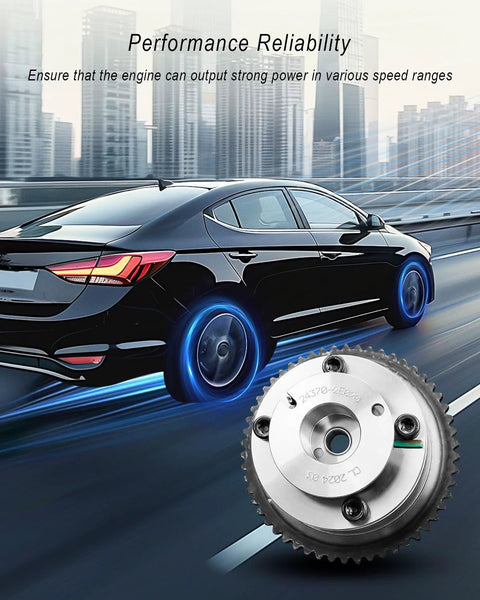 Close-up of silver camshaft sprocket tool for engine timing (intake & exhaust)