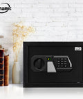Fireproof 0.8 Cu Ft Digital Safe Box with Electronic Keypad and Internal Light built tough solid steel mini safe for home office or hotel two access codes for extra security on shelf.