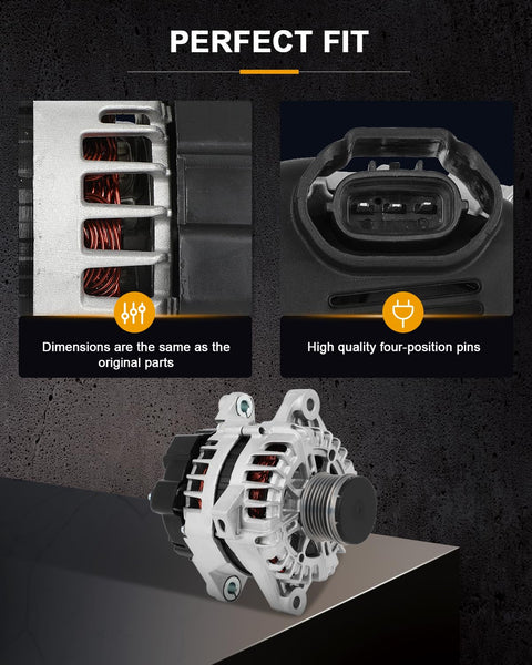 New Dropin Alternator Replacement For Hyundai Tucson 2.4L 2014-2015, Kia Sportage 2.0L 2015-2016, And Kia Sportage 2.4L 2014-2016