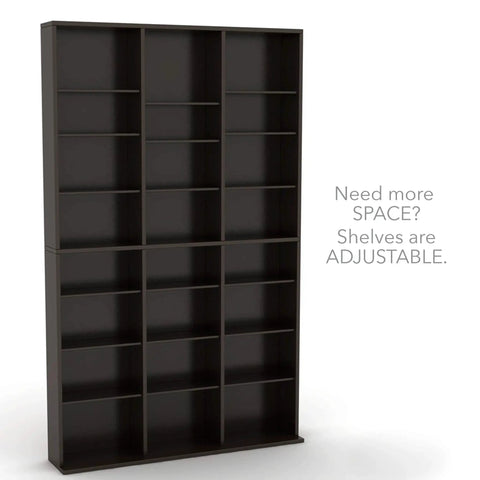 Heavy Duty Espresso Media Storage Cabinet With Deep Slots For CD DVD And Video Games Keeps Your Stash Secure And Tight While Bringing Super Cool Vibe To Your Living Room Setup