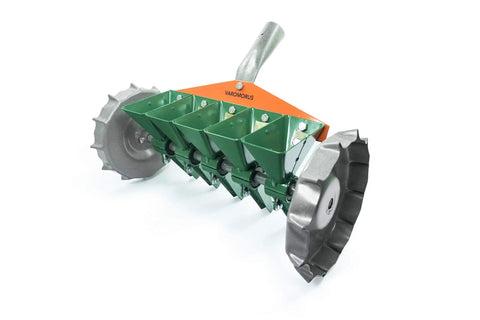 Metal Precision Manual Seeder For Vegetables Greens Onion Radish Beets 5 Row Garden Planter With Adjustable Row Spacing