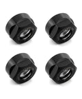 Set of four black ER20 A Collet Clamping Nuts for CNC Milling Chuck Holder Lathe, precision ground hardened 40CR steel.