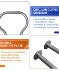 Rock Solid Boat Dock Handrail Heavy Duty Safety Grab Bar For Marina Deck 24 Inch showing circular curved grab bar with mounting base.