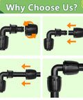 Half Inch Drip Irrigation Elbow Fittings 13 Pack Barbed Elbow Connectors For One Half Inch Drip Tubing Anti Drop Lock Nut Easy Install