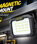 Rechargeable Camping Solar Light, Solar Work Light with magnetic mount for secure attachment to metal surfaces.