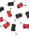Industrial Grade SPDT Limit Switch Kit With Long Hinge Roller Lever 10 Pieces For Arduino ESP32 ESP8266 Raspberry Pi Projects Great For DIY