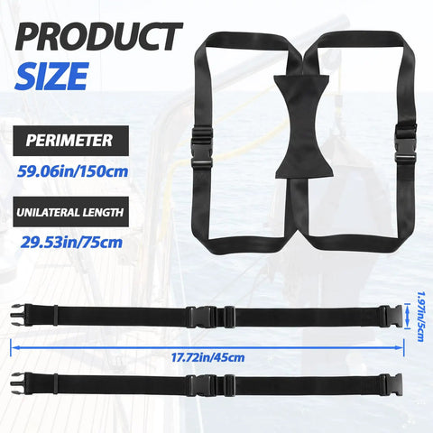 Outboard Motor Hoist Harness Set For 2-30 HP Engines Beefy Lift Straps With Durable Polyester Webbing Universal Tote With Storage Buckles