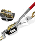 2 Ton Come Along Winch With 12 Ft Steel Cable And Dual Gear System, heavy duty cable puller with 2 hooks for vehicle recovery