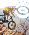 Mountain biker descending trail with focus on Dope 10 Piece Bike Brake Cable Kit With End Caps And Ferrules For Mountain Bikes.