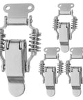 Homoyoyo Heavy Duty Iron Spring Toggle Latch Double Spring Design Duckbill Safety for Toolboxes and RV Cabinets Secure Lock Mechanism Silver Finish