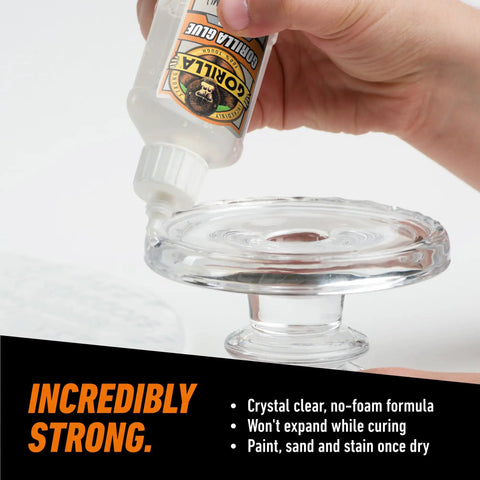 Crystal Clear All Purpose Glue For Wood Metal Stone Ceramic Foam Glass And More Water Resistant Non Foaming Liquid Adhesive application on glass