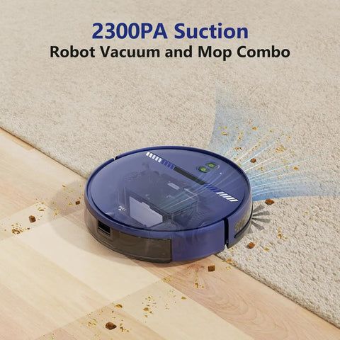 Smart Robotic Vacuum With 2 In 1 Mopping 1400Pa Suction WiFi App Control Works With Alexa And Google Assistant on carpet