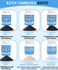 Rock Tumbler Grit Kit Pro Grade 10 Pound Refill Media for Polishing Up to 70 Lbs of Rocks, 4 Step Polish Media Pack Chart