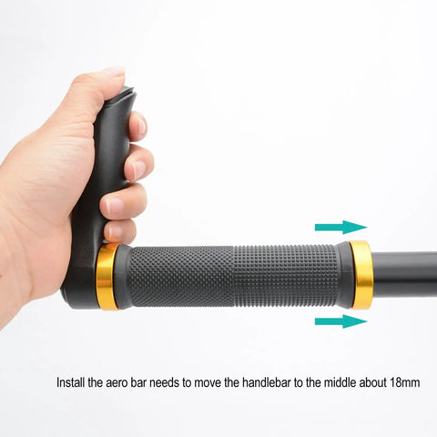 Hand installing Two Piece Handlebar End Grips For 20 To 23 Mm Bars Road Bike And MTB Aluminum Alloy Easy Install Grippy And Sturdy
