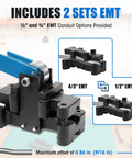SDSNTE 2-In-1 Conduit Offset Bender For 1/2 Inch And Three Quarter EMT Electrician Grade Box Breaker Tool Quick Swap Design with two conduit sizes.
