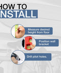 How to install Minimalist Surfboard Wall Mount Rack With Felt Padded Arms, measuring height and using a level.