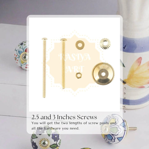 Chef Kiss Quality Handcrafted Blue And Gold Ceramic Drawer Knobs For Dressers With Rustic Boho Farmhouse Hardware Vibe Totally Slaps For Your Kitchen Cabinet Decor Upgrade Pack Of 10 - includes screws and hardware.