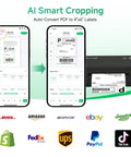 Bluetooth Thermal Label Printer With Stand Go-To Wireless 4x6 Shipping Label Printer For Small Biz shown printing from phone