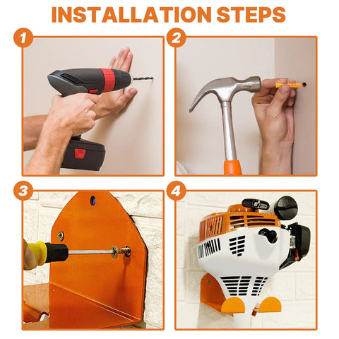 Installation steps for Must Have Heavy Duty Garage Wall Organizer Rack For Garden Tools And Power Gear Holds Grass Trimmer And Hedge Trimmer Sturdy Stainless Steel Waterproof And Rust Resistant 1 Pack