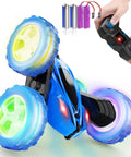 Remote Control Car 2.4GHz 4WD Brushless Monster Truck With 360 Degree Rotating Stunts, double-sided blue RC car with controller
