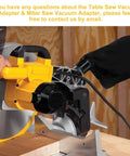Table Saw Vacuum Adapter And Miter Saw Vacuum Adapter Kit for dust collection installed on miter saw