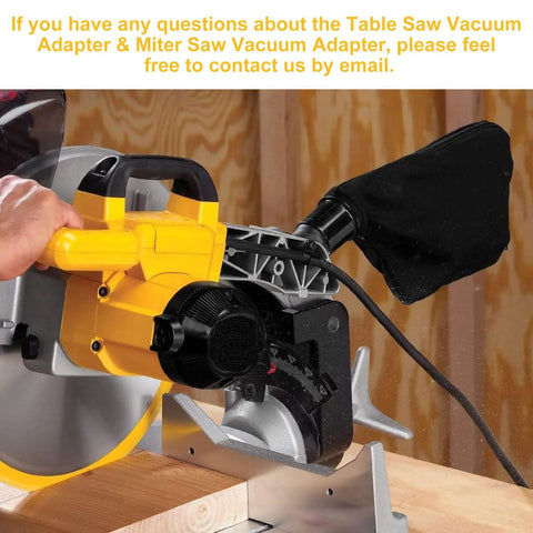 Table Saw Vacuum Adapter And Miter Saw Vacuum Adapter Kit for dust collection installed on miter saw