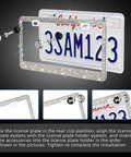 Two Pack White Bling License Plate Frames Sparkly Diamond Car Plate Holder Universal Six By Twelve Inches installation guide