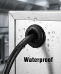 Waterproof grommet from 215 Piece Rubber Grommet Kit With 9 Sizes For Wiring providing secure cable pass-through in metal panel.