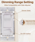 No Neutral Dimmer Switch For 3-Way And Single Pole, 600W For Incandescent/Halogen, 300W Dimmable LED CFL, White, ETL Listed, 120V, Not Compatible With Smart Lighting Fixtures on wall plate with slider and dial