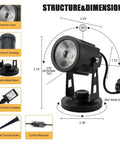 LED Spotlight For Plants And Indoor Outdoor Accent Lighting, Low Voltage 12V Warm White Up Down Spot Lights dimensions