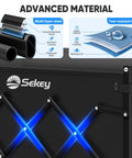 Close-up of heavy duty wagon cart with advanced tear-resistant fabric and multi-layer steel construction.