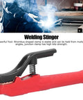 Heavy Hitter Welding Electrode Clamp, 1000A Copper Jaw Stinger with scald resistant grip and adjustable angle.